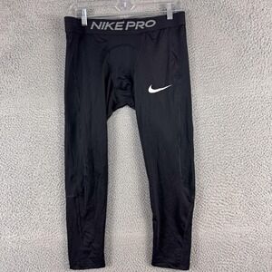 Nike‎ Pro Pants Womens Large Black Dri-FIT Compression Leggings Tight Fit